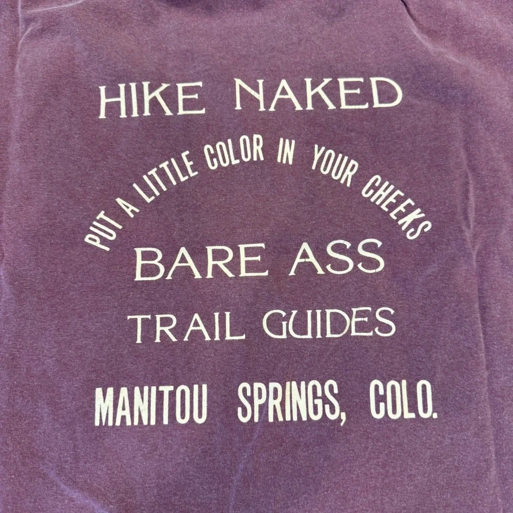Vintage Anvil Hike Naked Bare Ass Trail Guides Colorado T-Shirt Mens XL Mauve - Picture 7 of 7